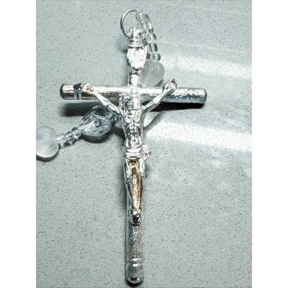 Catholic Wedding Lasso Bridal Rosary Lazo De Boda Crystal Beads Large Crucifix - Picture 6 of 6